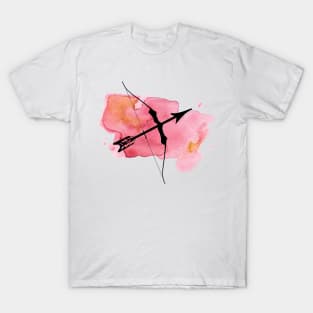 Bow and Arrow in Pink Watercolor T-Shirt